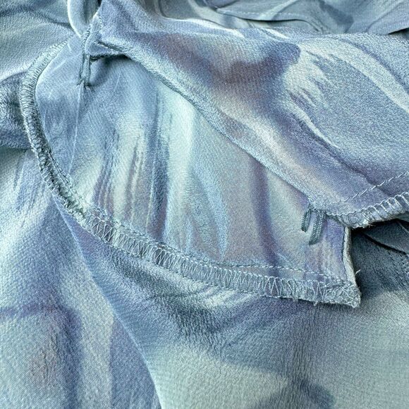 Aliki Yamani Creations Silk Cardigan Womens 2X Open Front Sheer Green Abstract - Picture 9 of 10